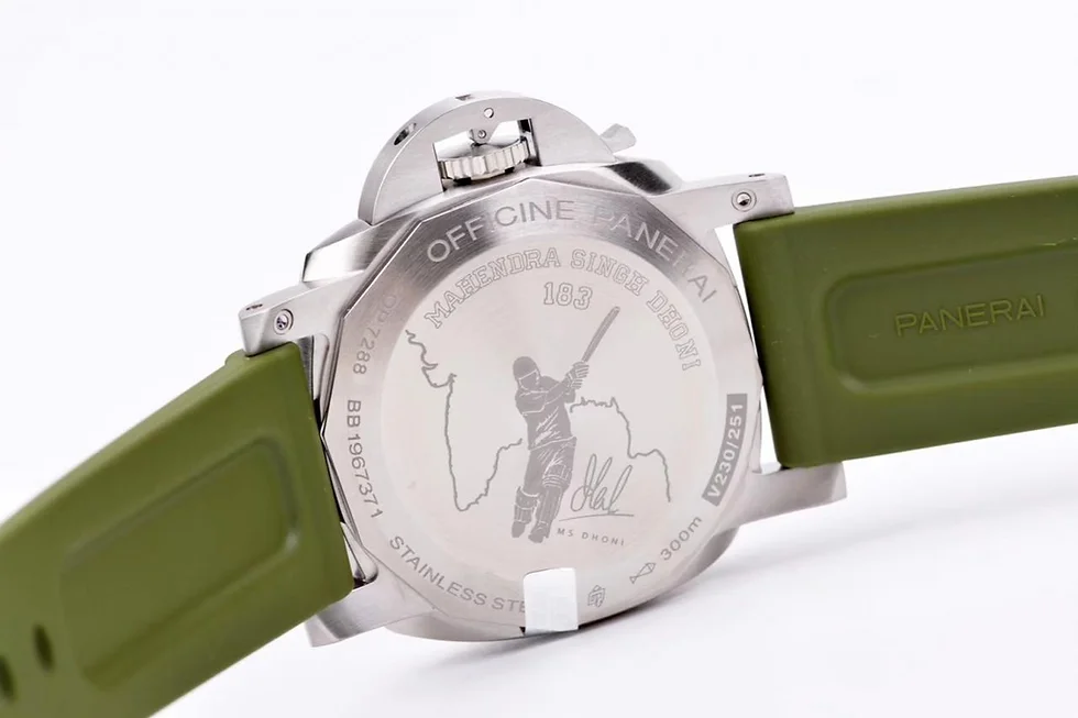 Panerai Watch For Men - Luminor 1950 44 3 Days GMT Automatic Stainless Steel Mahendra Singh Dhoni Edition
