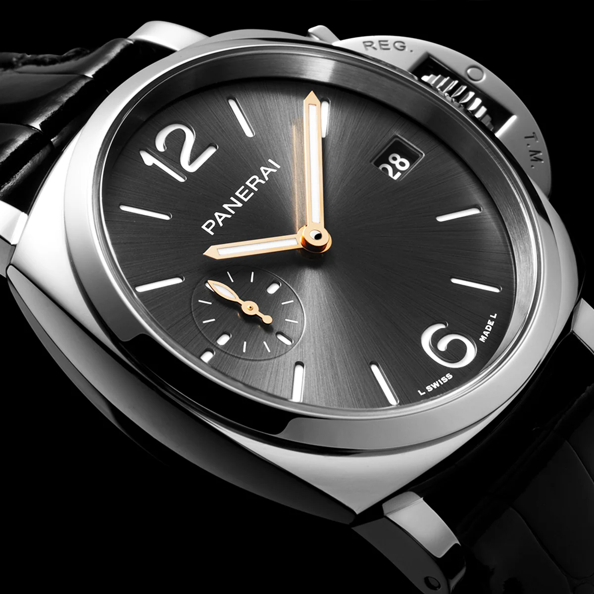 Panerai Watch For Men - Luminor Due, 38 mm, Anthracite Dial