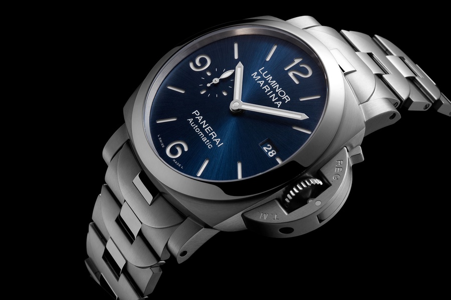 Panerai Watch For Men - Luminor Marina Specchio Blu, 44 mm, Steel Bracelet