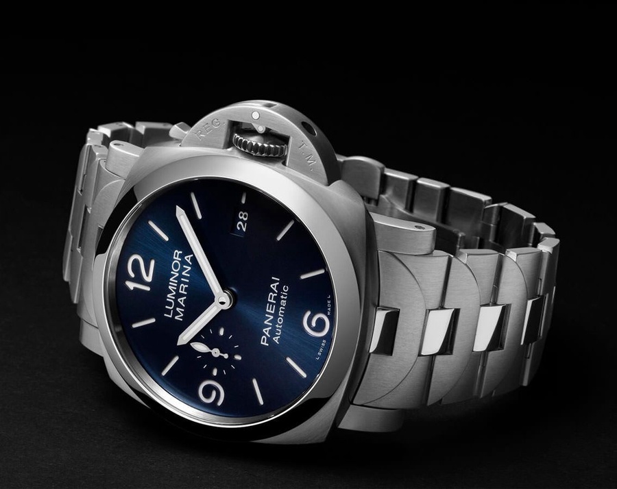 Panerai Watch For Men - Luminor Marina Specchio Blu, 44 mm, Steel Bracelet