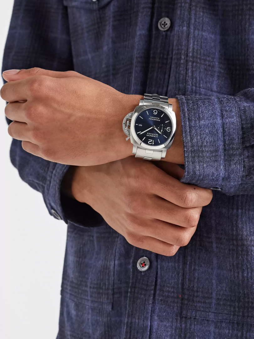 Panerai Watch For Men - Luminor Marina Specchio Blu, 44 mm, Steel Bracelet
