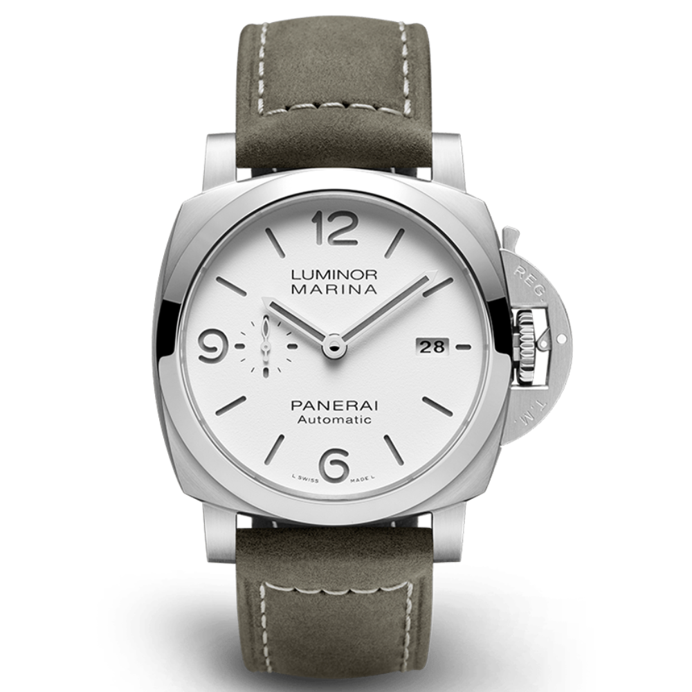 Panerai Watch For Men - Luminor Marina, 44 mm, Steel, White Dial