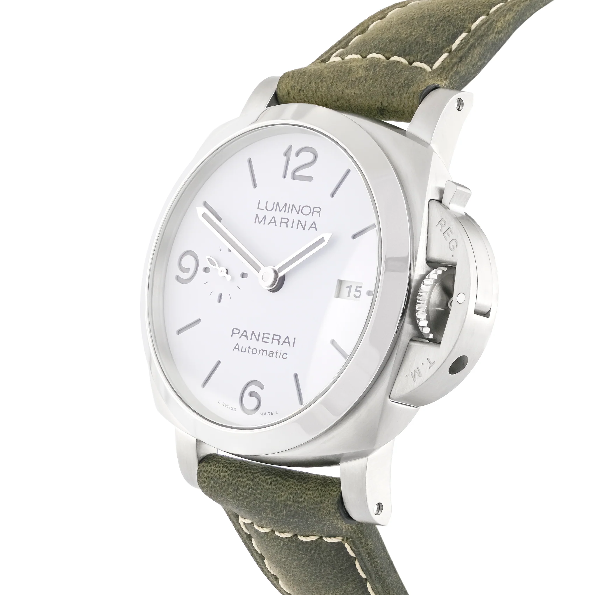 Panerai Watch For Men - Luminor Marina, 44 mm, Steel, White Dial