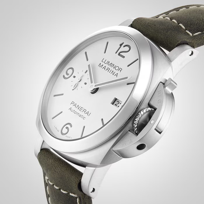 Panerai Watch For Men - Luminor Marina, 44 mm, Steel, White Dial