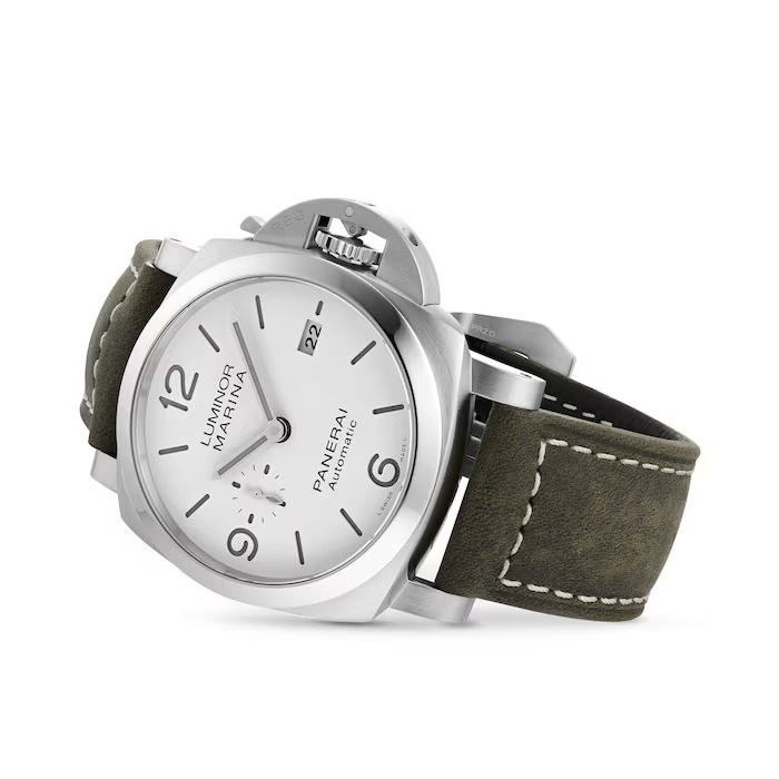 Panerai Watch For Men - Luminor Marina, 44 mm, Steel, White Dial