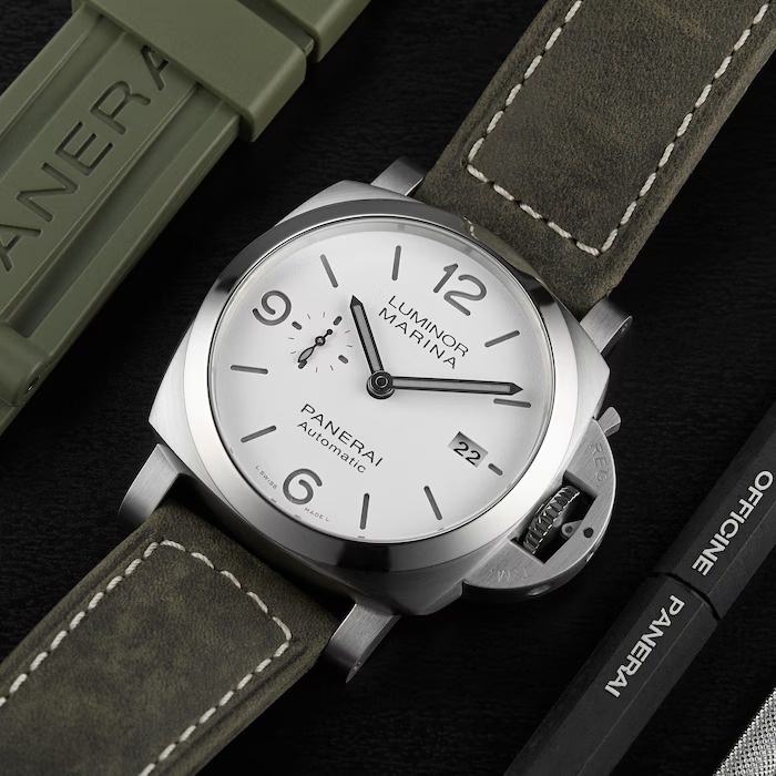 Panerai Watch For Men - Luminor Marina, 44 mm, Steel, White Dial