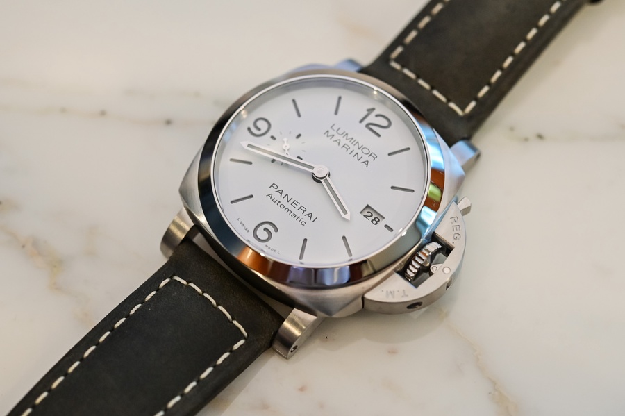 Panerai Watch For Men - Luminor Marina, 44 mm, Steel, White Dial