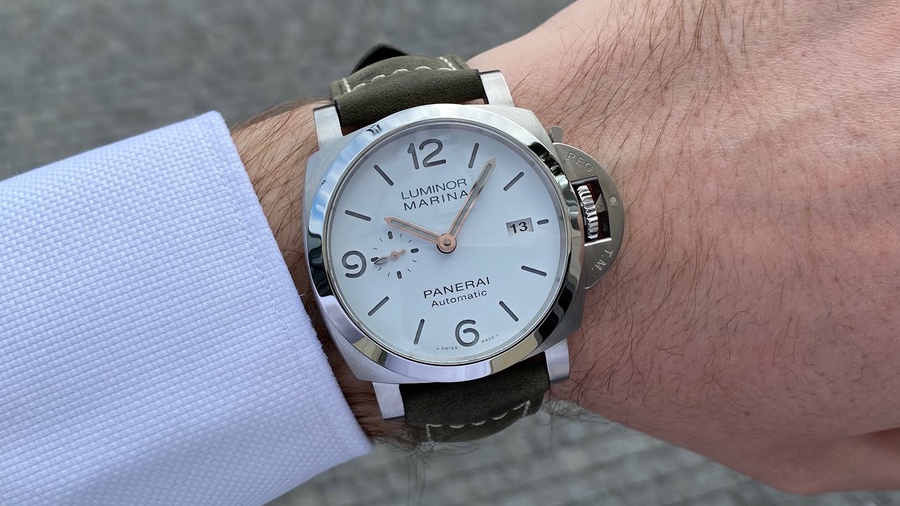 Panerai Watch For Men - Luminor Marina, 44 mm, Steel, White Dial