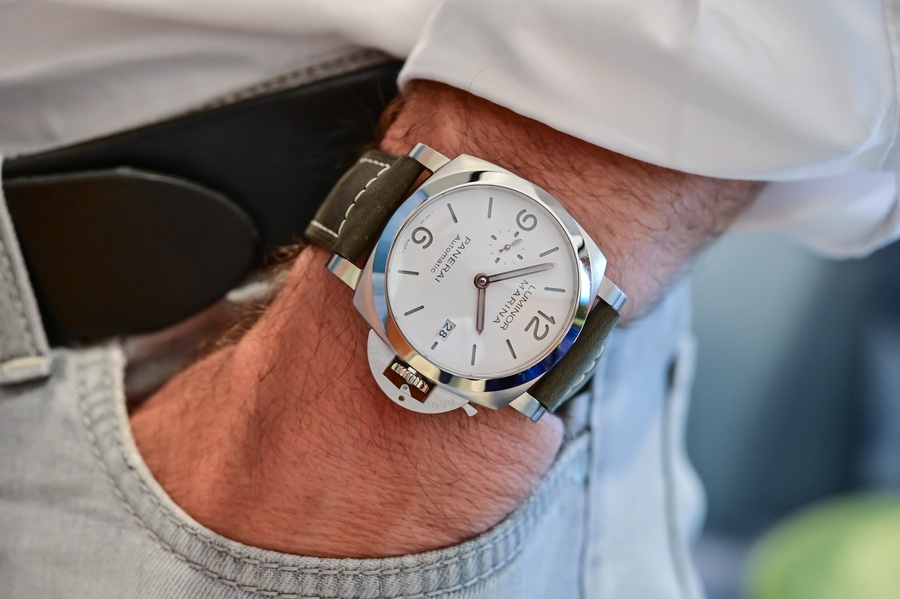 Panerai Watch For Men - Luminor Marina, 44 mm, Steel, White Dial