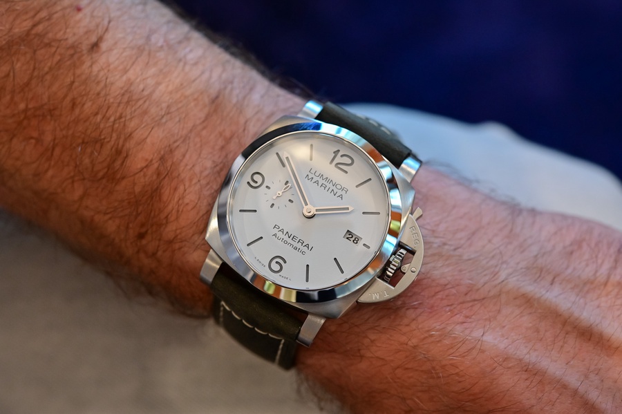 Panerai Watch For Men - Luminor Marina, 44 mm, Steel, White Dial