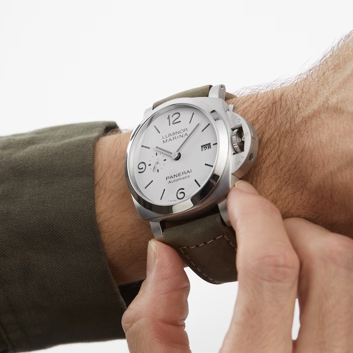 Panerai Watch For Men - Luminor Marina, 44 mm, Steel, White Dial