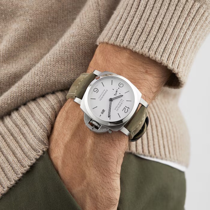 Panerai Watch For Men - Luminor Marina, 44 mm, Steel, White Dial