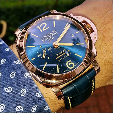 Panerai Watch For Men - Radiomir 1940 10 Days GMT Oro Rosso Boutique Blue