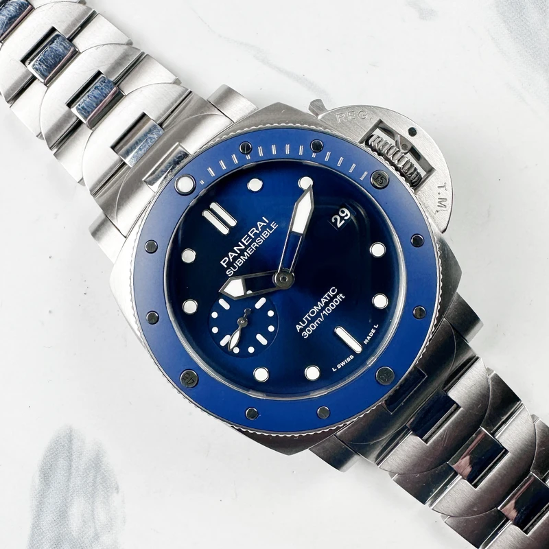 Panerai Watch For Men - Submersible, 42 mm, Steel-Ceramic, Blue Dial