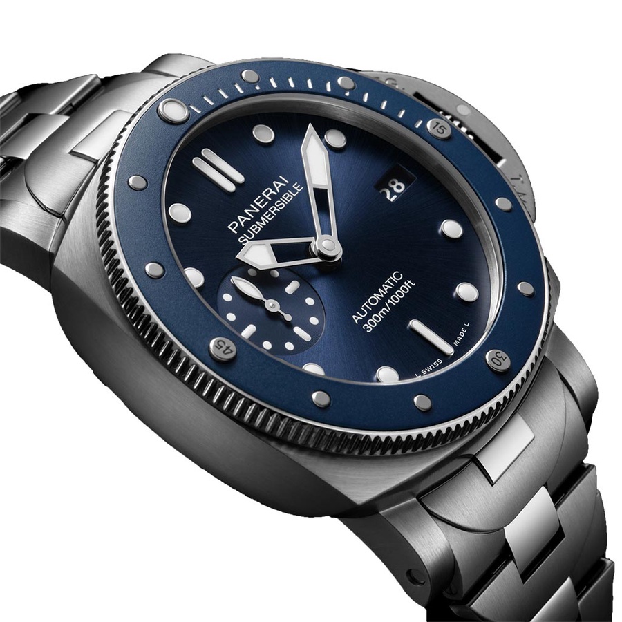 Panerai Watch For Men - Submersible, 42 mm, Steel-Ceramic, Blue Dial