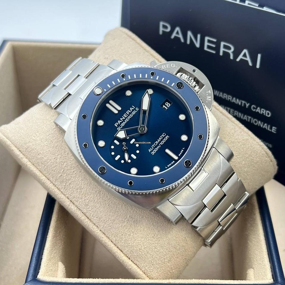 Panerai Watch For Men - Submersible, 42 mm, Steel-Ceramic, Blue Dial