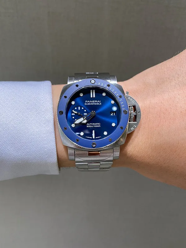 Panerai Watch For Men - Submersible, 42 mm, Steel-Ceramic, Blue Dial