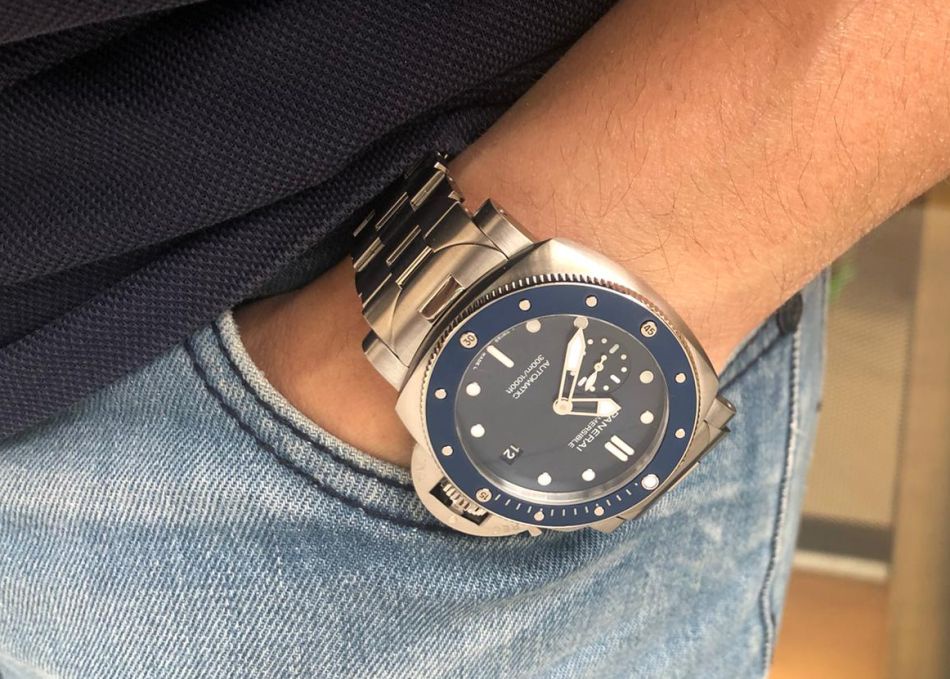 Panerai Watch For Men - Submersible, 42 mm, Steel-Ceramic, Blue Dial