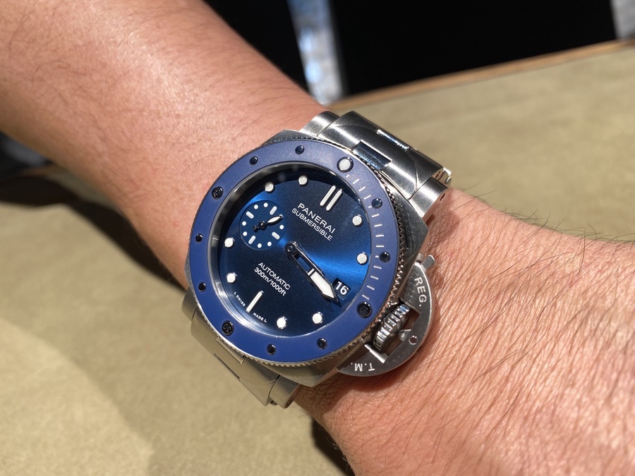 Panerai Watch For Men - Submersible, 42 mm, Steel-Ceramic, Blue Dial