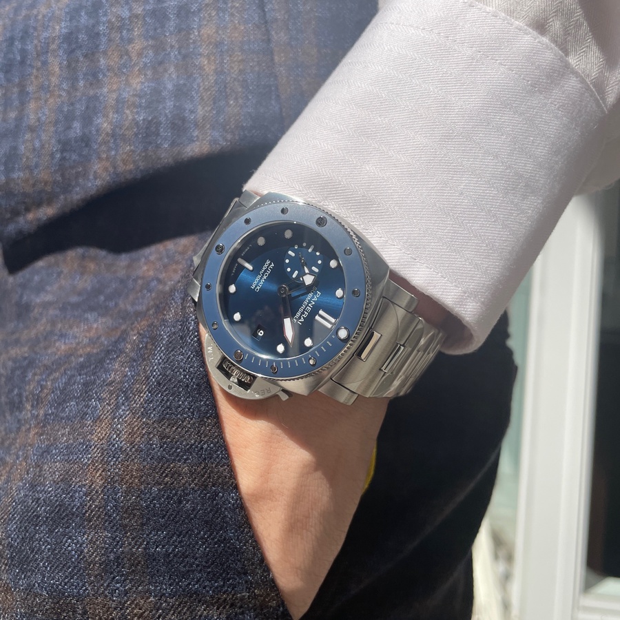 Panerai Watch For Men - Submersible, 42 mm, Steel-Ceramic, Blue Dial