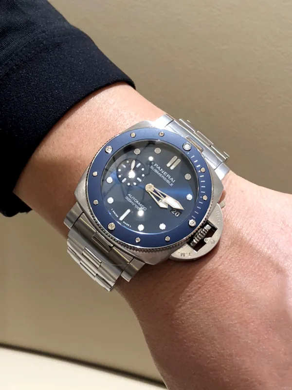Panerai Watch For Men - Submersible, 42 mm, Steel-Ceramic, Blue Dial