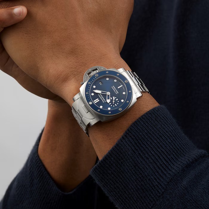 Panerai Watch For Men - Submersible, 42 mm, Steel-Ceramic, Blue Dial