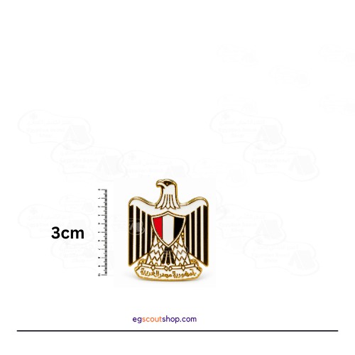 دبوس نسر جمهورية مصر العربية معدني مقاس 3 سم بألوان علم مصر وتصميم ذهبي