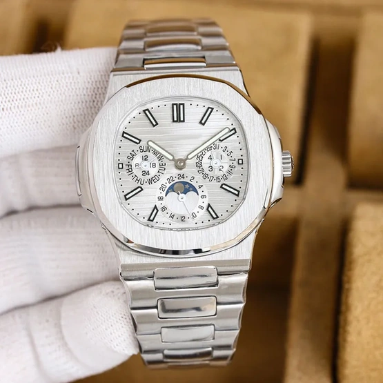 Patek Philippe Watch For Men - Nautilus Perpetual Calendar - White Dial (5740-1G-001)