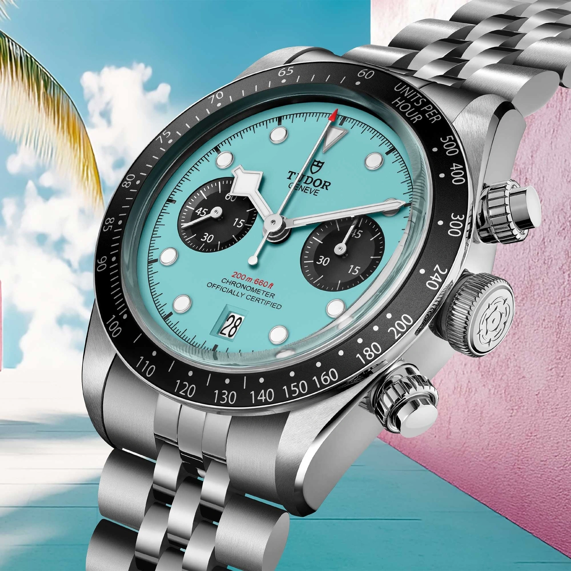 Tudor Watch For Men - Black Bay Chrono Flamingo Blue - Ref. M79360N-0024
