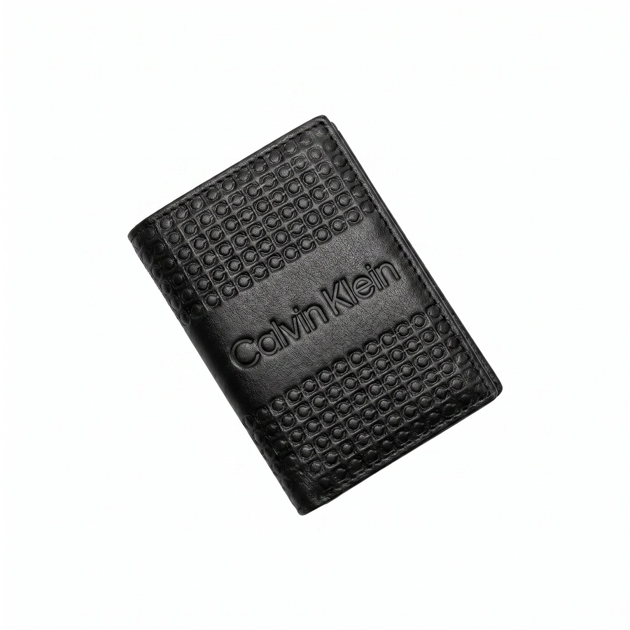Calvin Klein Men's Wallet - Monogram Embossed Leather Wallet