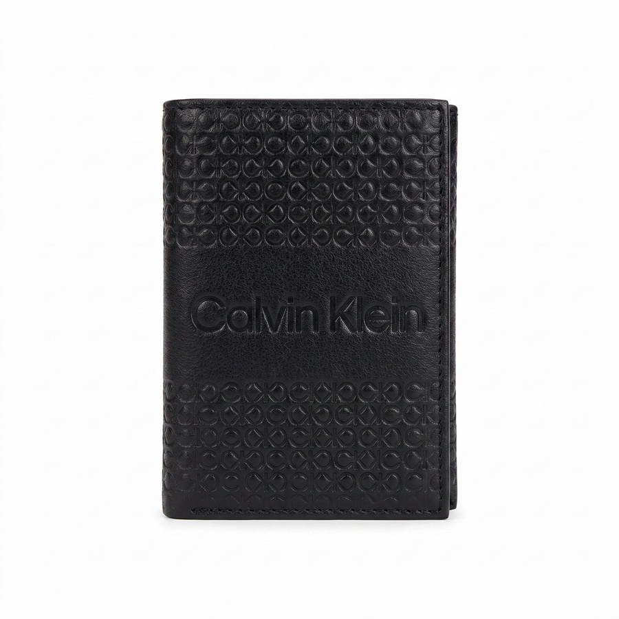 Calvin Klein Men's Wallet - Monogram Embossed Leather Wallet