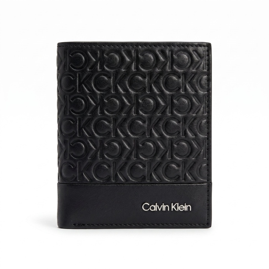 Calvin Klein Men's Wallet - Smooth And Monogram Leather Bifold Wallet Black