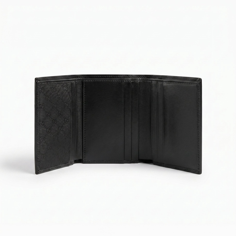 Calvin Klein Men's Wallet - Smooth And Monogram Leather Bifold Wallet Black