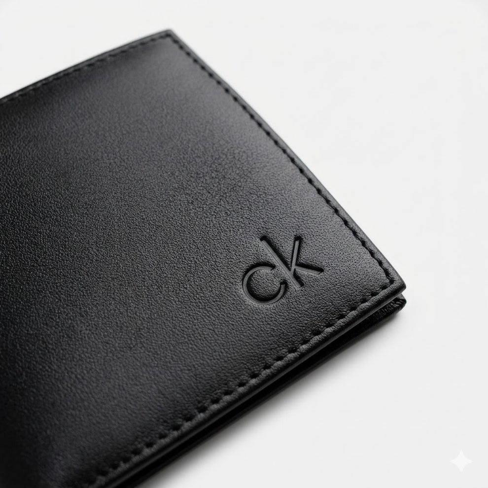 Calvin Klein Men's Wallet - Smooth Leather Bifold Wallet Black