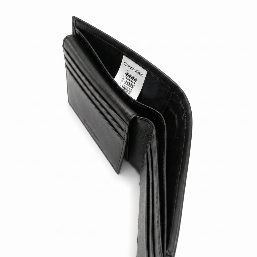 Calvin Klein Men's Wallet - Smooth Leather Bifold Wallet Black