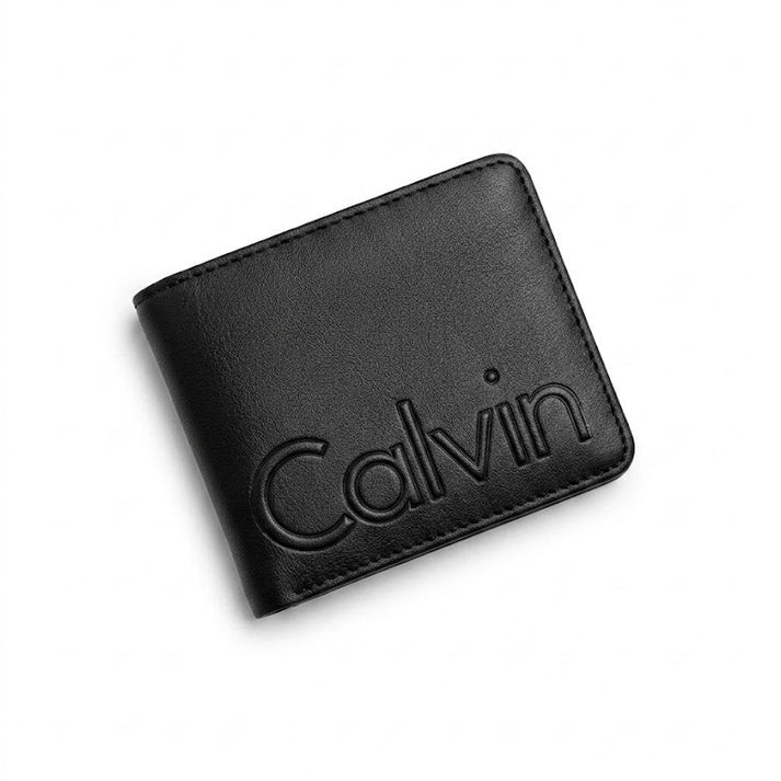 Calvin Klein Men's Wallet - Smooth Leather Bifold Wallet Black Grey