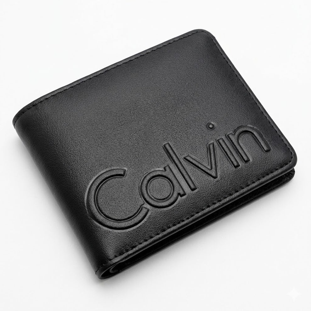 Calvin Klein Men's Wallet - Smooth Leather Bifold Wallet Black Grey