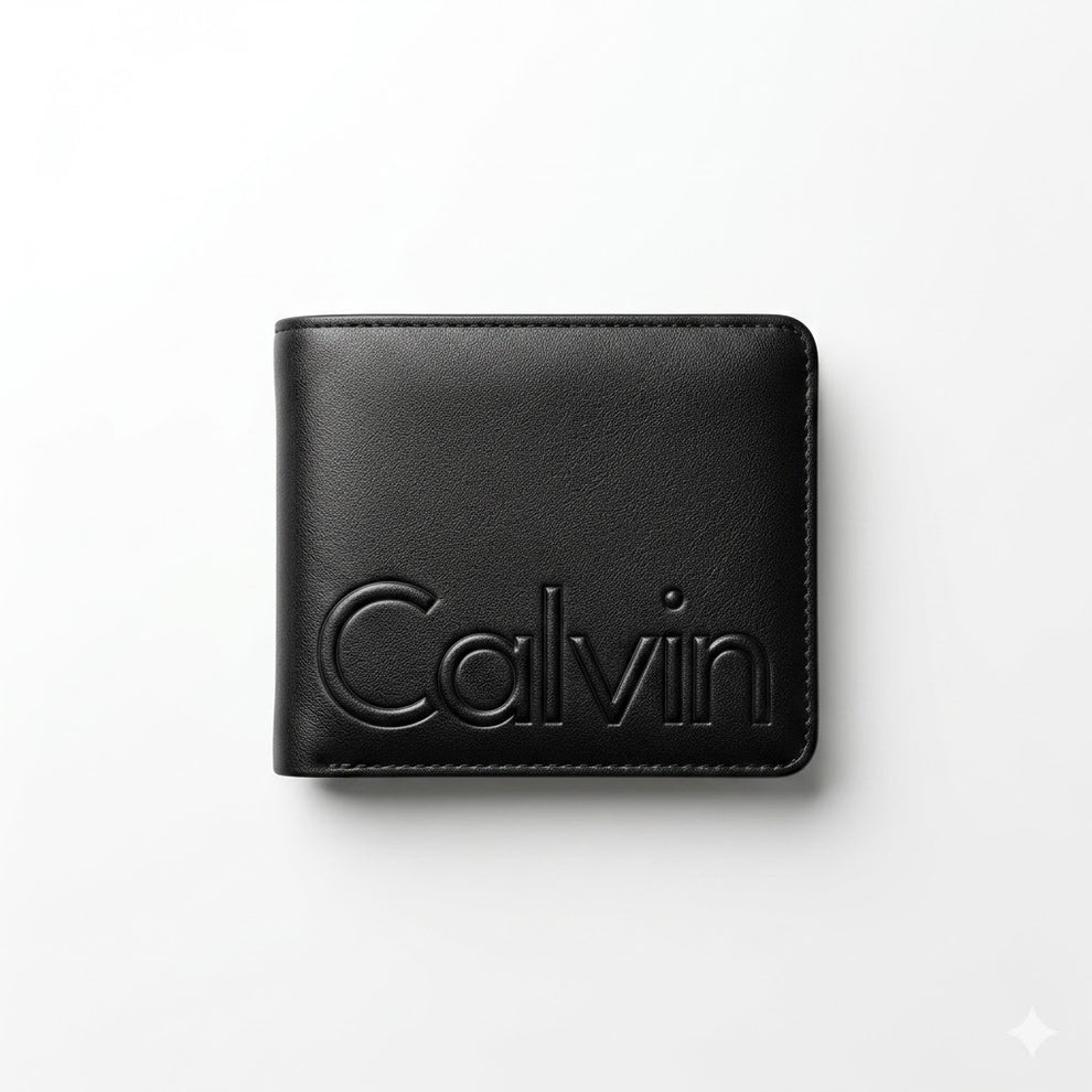 Calvin Klein Men's Wallet - Smooth Leather Bifold Wallet Black Grey