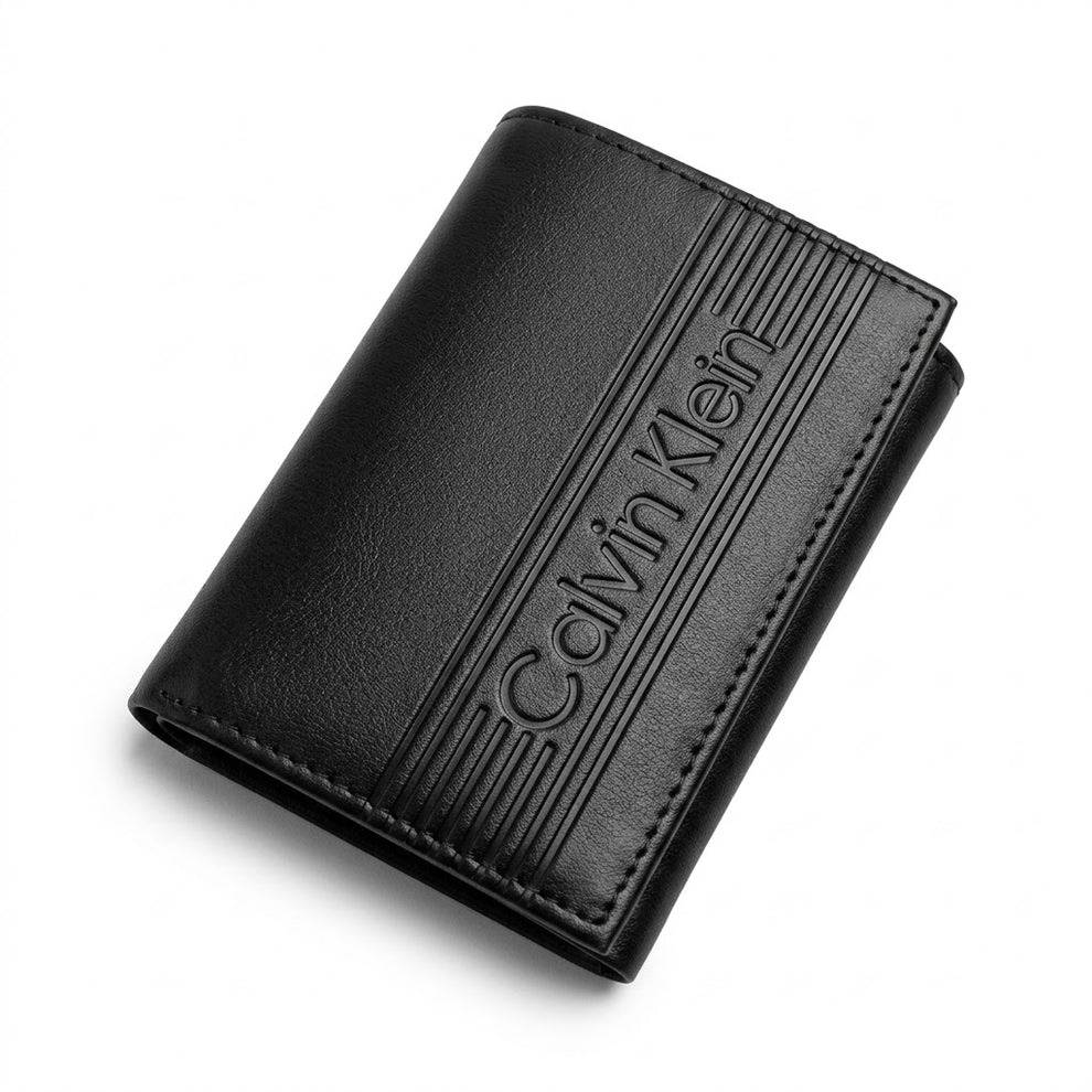Calvin Klein Men's Wallet - Smooth Leather Trifold Linear Wallet
