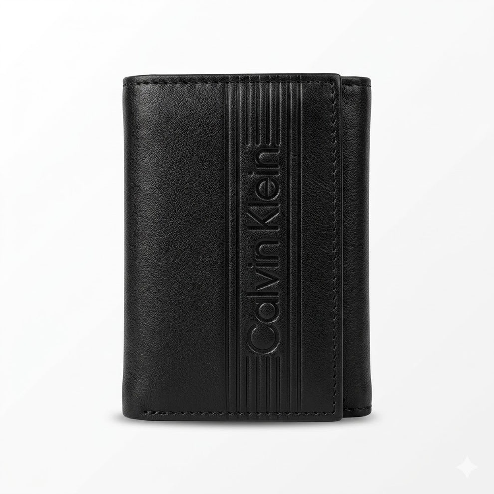 Calvin Klein Men's Wallet - Smooth Leather Trifold Linear Wallet