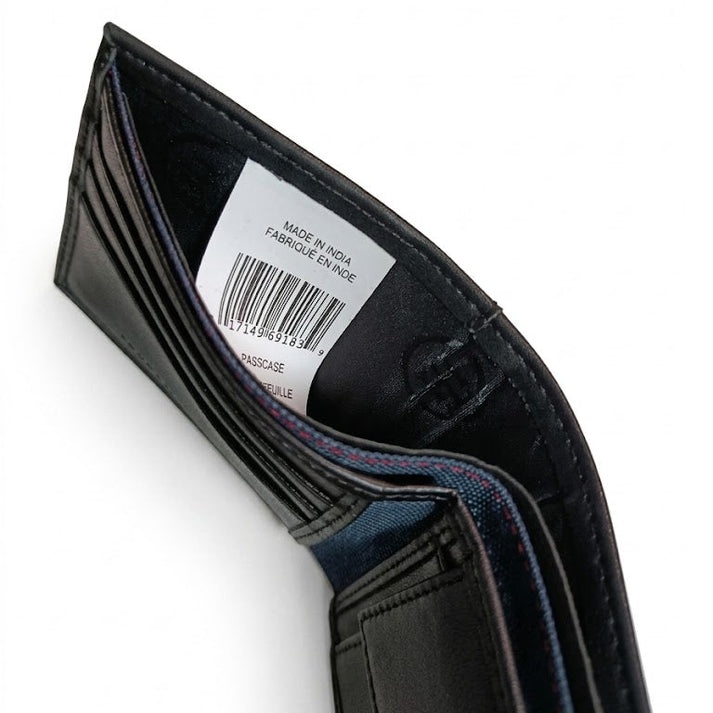 Calvin Klein Men's Wallet - Smooth Leather Trifold Metal Bar Wallet