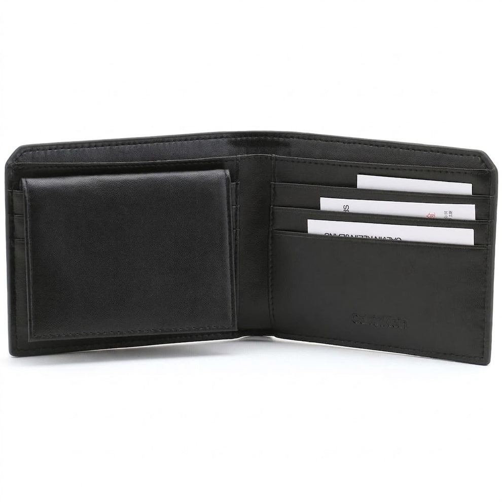 Calvin Klein Men's Wallet - Smooth Leather Wallet With Card Case Set Black