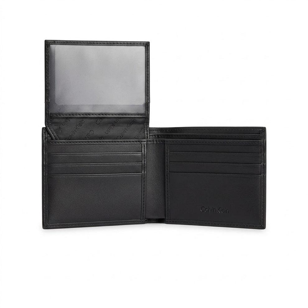 Calvin Klein Men's Wallet - Smooth Leather Wallet With Keychain Set Black