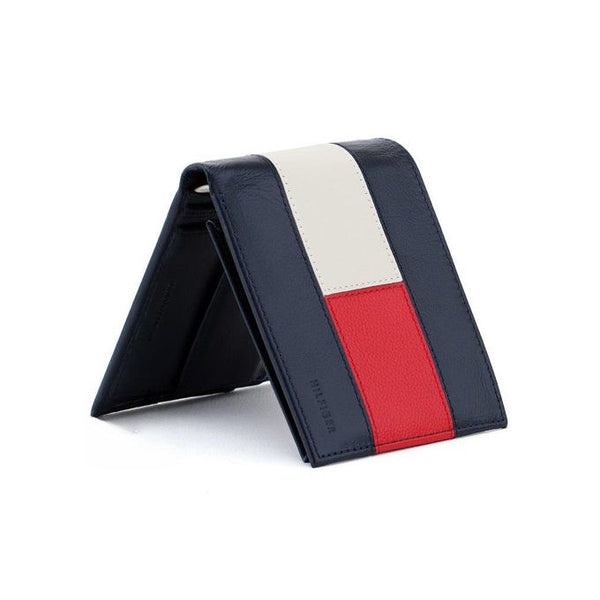 Tommy Hilfiger Men's Wallet - Big Flag Wallet Genuine Leather Coin Pocket