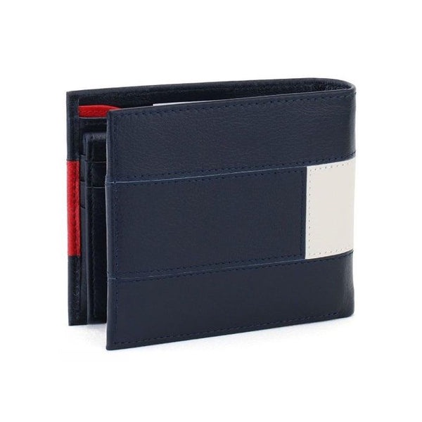 Tommy Hilfiger Men's Wallet - Big Flag Wallet Genuine Leather Coin Pocket