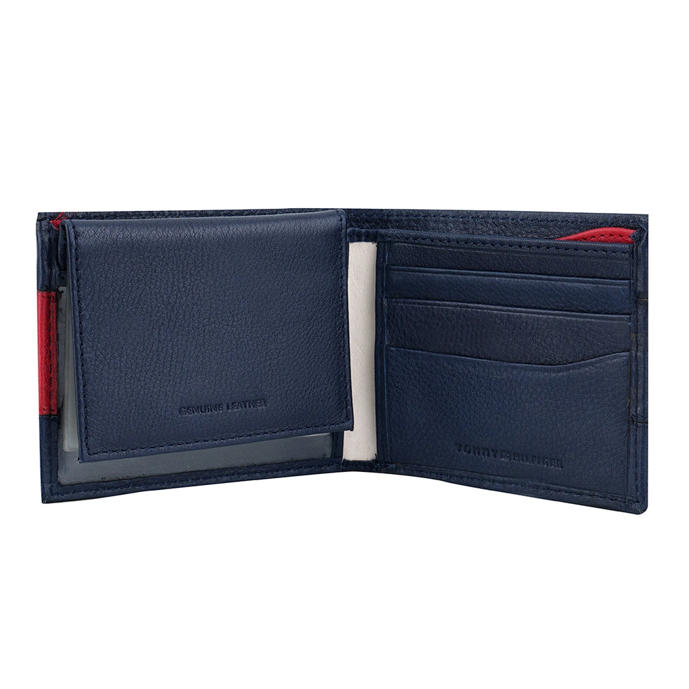 Tommy Hilfiger Men's Wallet - Big Flag Wallet Genuine Leather Coin Pocket