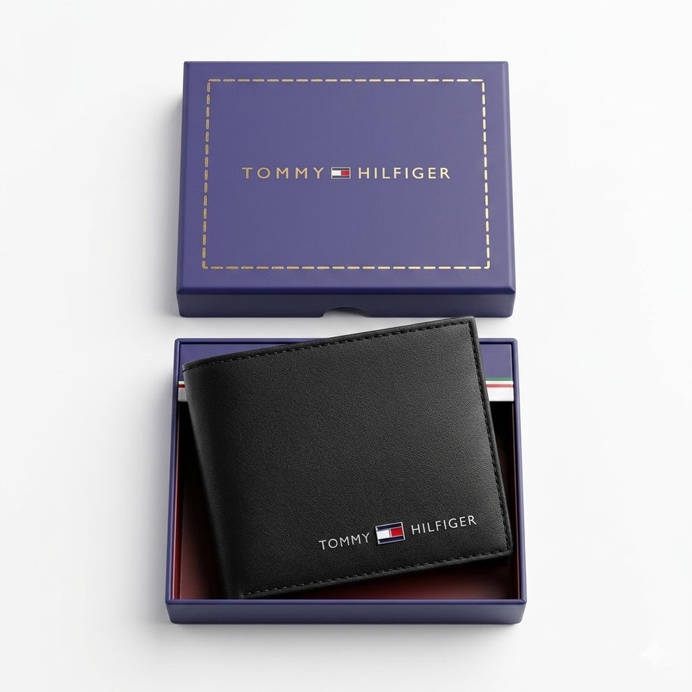 Tommy Hilfiger Men's Wallet - Leather Wallet With Card Case Set