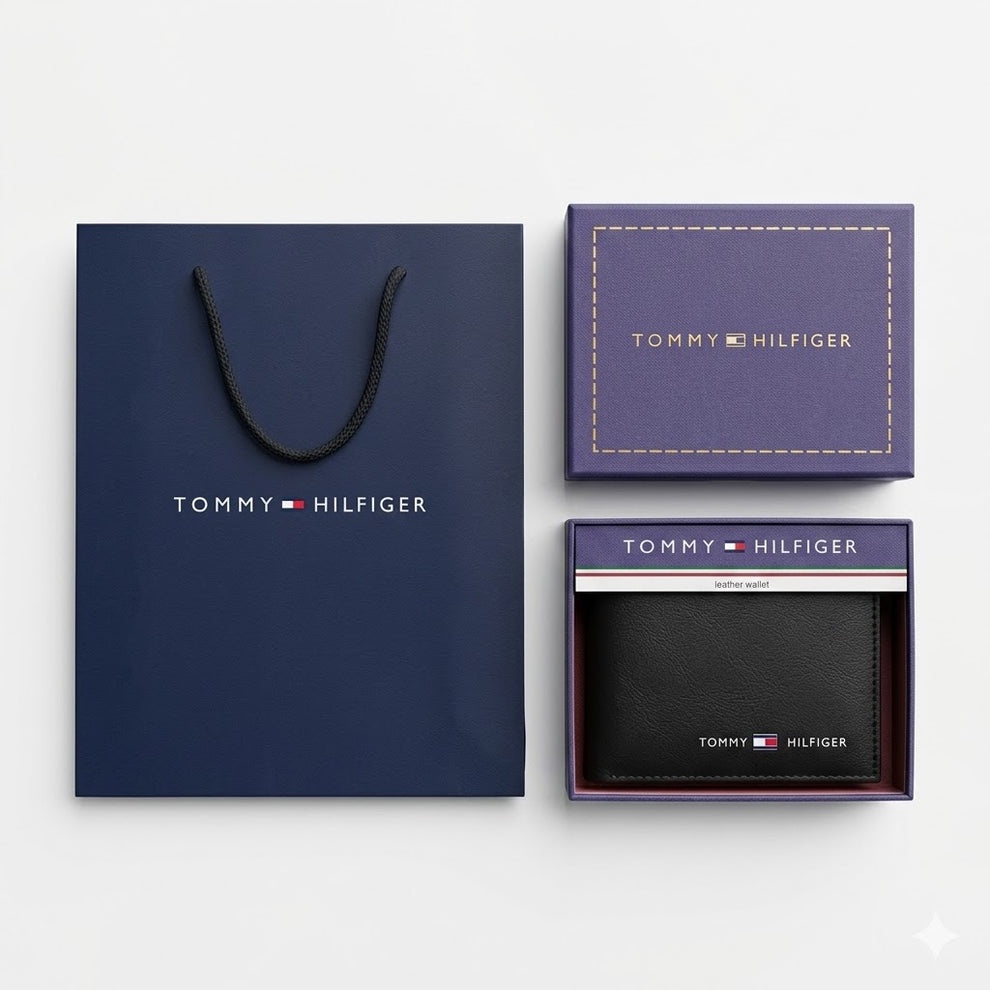 Tommy Hilfiger Men's Wallet - Leather Wallet With Card Case Set