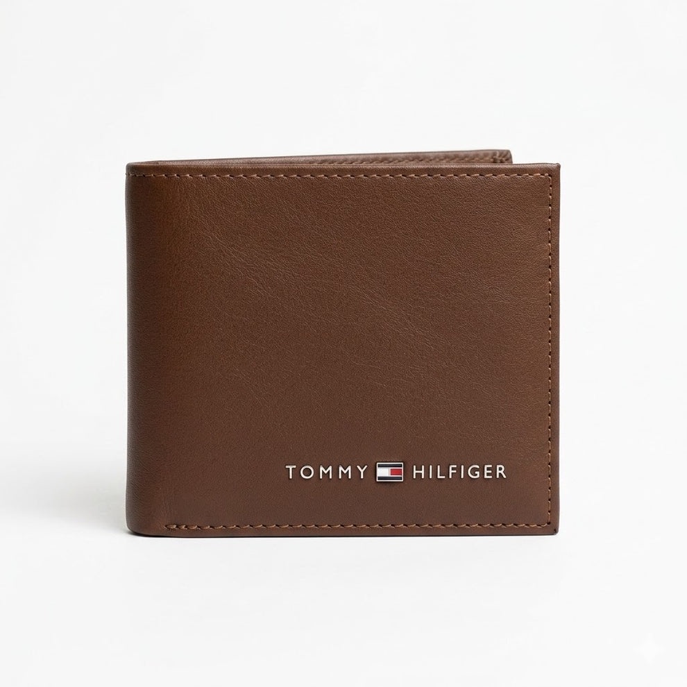 Tommy Hilfiger Men's Wallet - Leather Wallet With Card Case Set Brown
