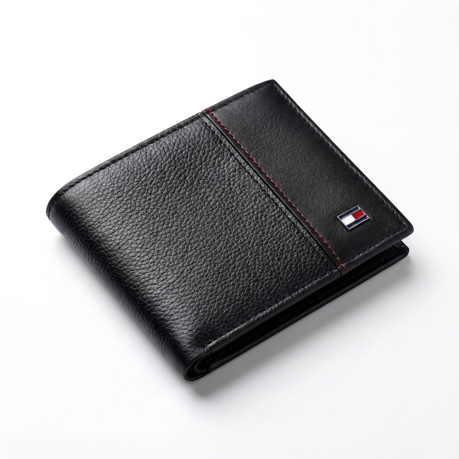 Tommy Hilfiger Men's Wallet - Reversible Black Brown Leather